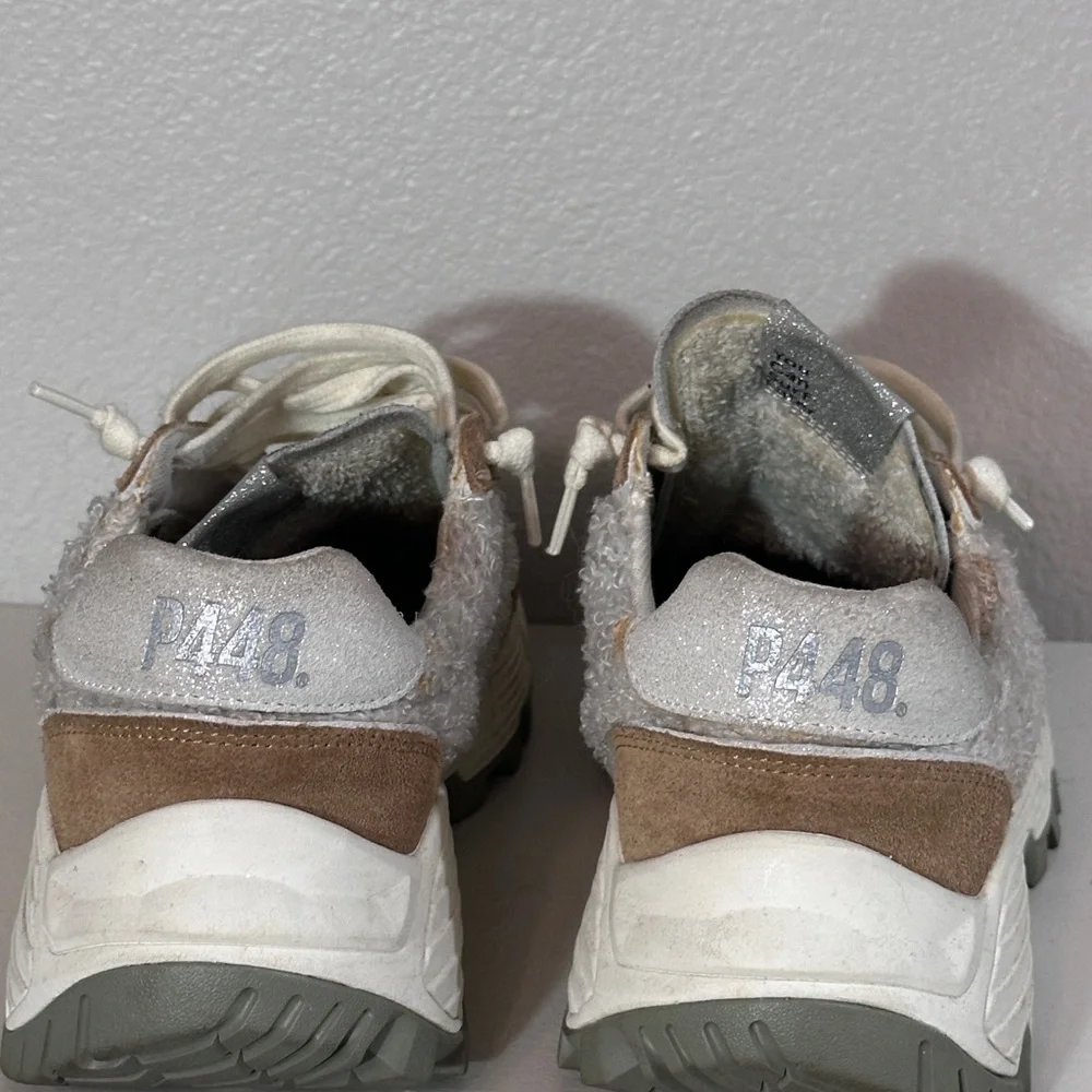 P448 tan cream sneakers size 37 - Picture 3 of 10